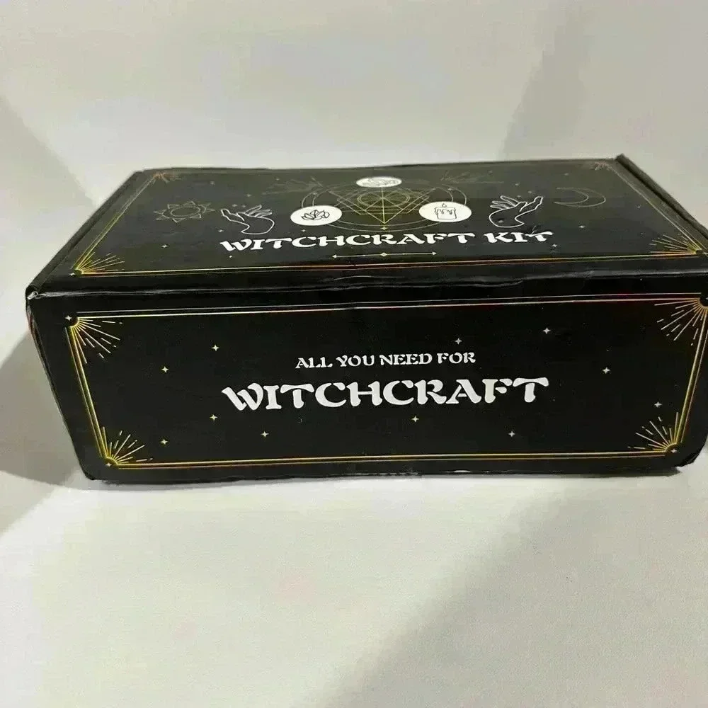 Witchcraft Kit Supplies Set Black Gold Open Box! Halloween Wicca